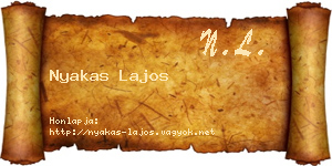 Nyakas Lajos névjegykártya